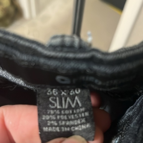 Men’s fried denim 36x30 black denim jeans slim style - Picture 3 of 9